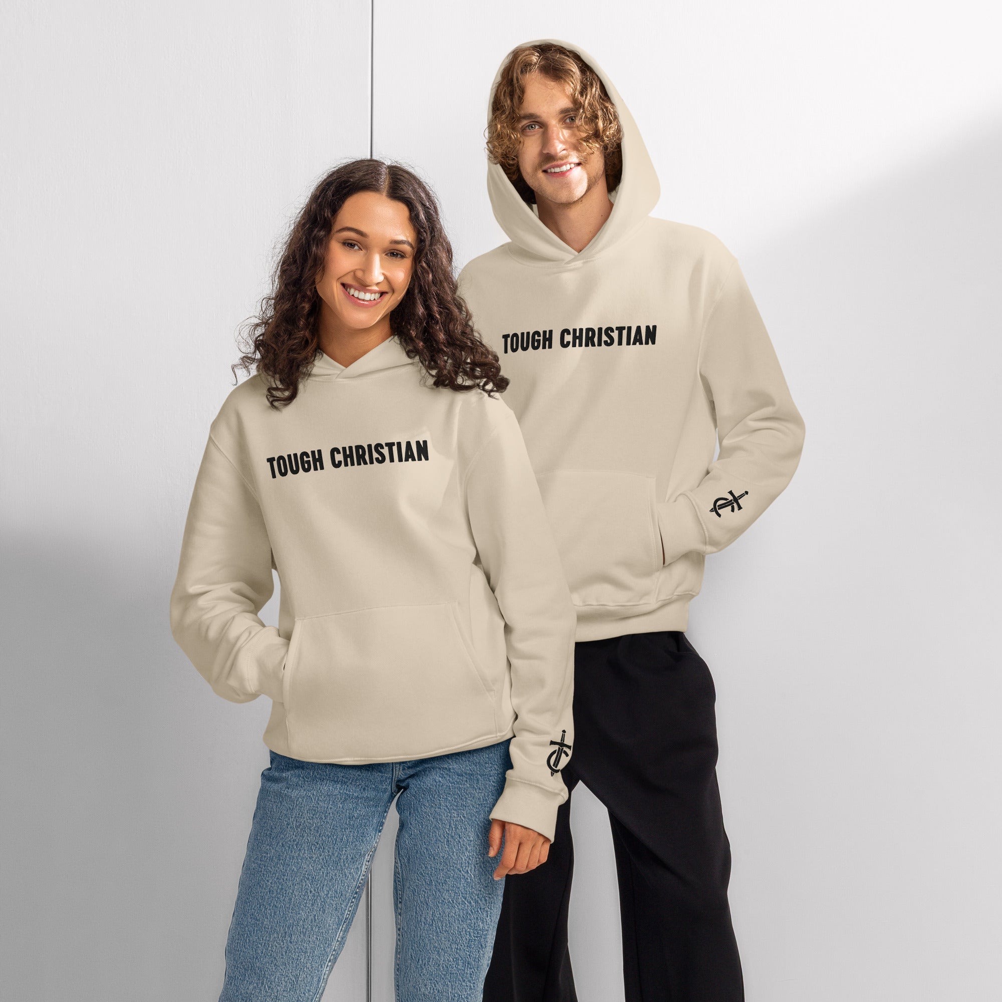 TOUGH CHRISTIAN Oversized Hoodie – Embroidered Chest & TC Logo Wrist