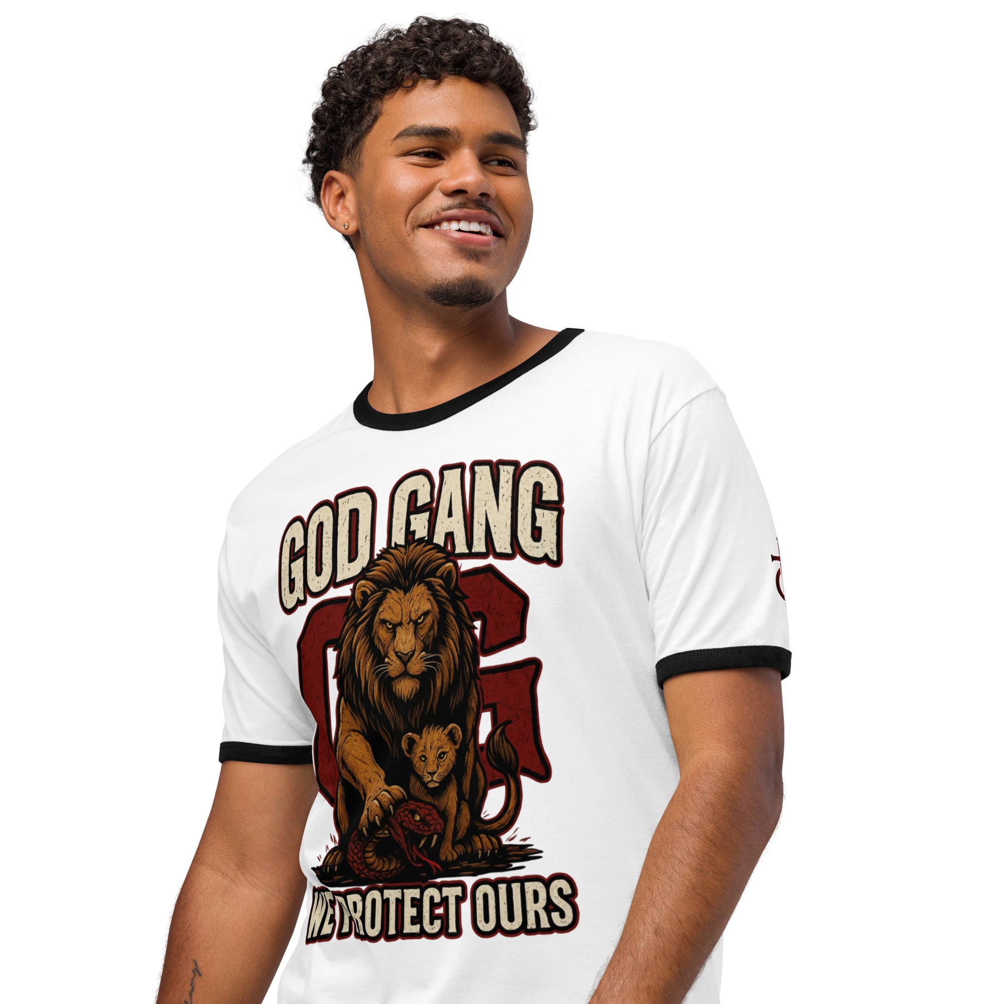 TOUGH CHRISTIAN “God Gang” – We Protect Ours Unisex ringer t-shirt